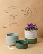 Self Watering Pots for Indoor Plants, 6 Inch Ceramic Self Watering Plant Pot - Image 3
