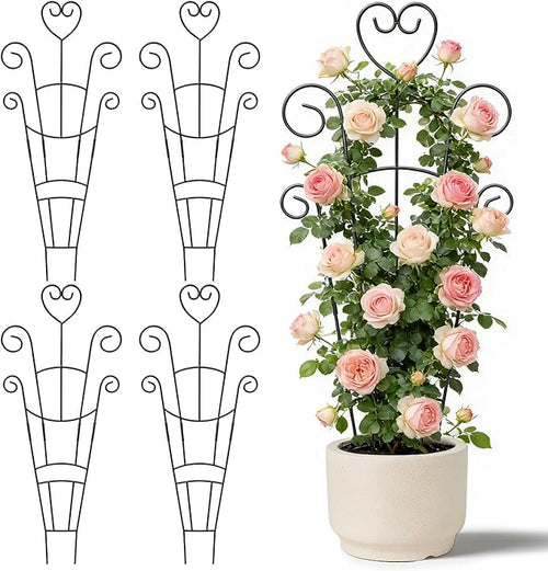 30 Inch Plant Trellis for Climbing Plants Indoor, Outdoor Metal Garden Trellis by OYOEETD