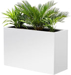 Metal Rectangular Outdoor Planter Box 36" x 15" x 24" White Steel Long Planter by DISCOVERINGBEAUTY