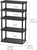 IRIS USA 5-Shelf Heavy Duty Plastic Storage Shelves, 750lb Capacity, Large - Image 3
