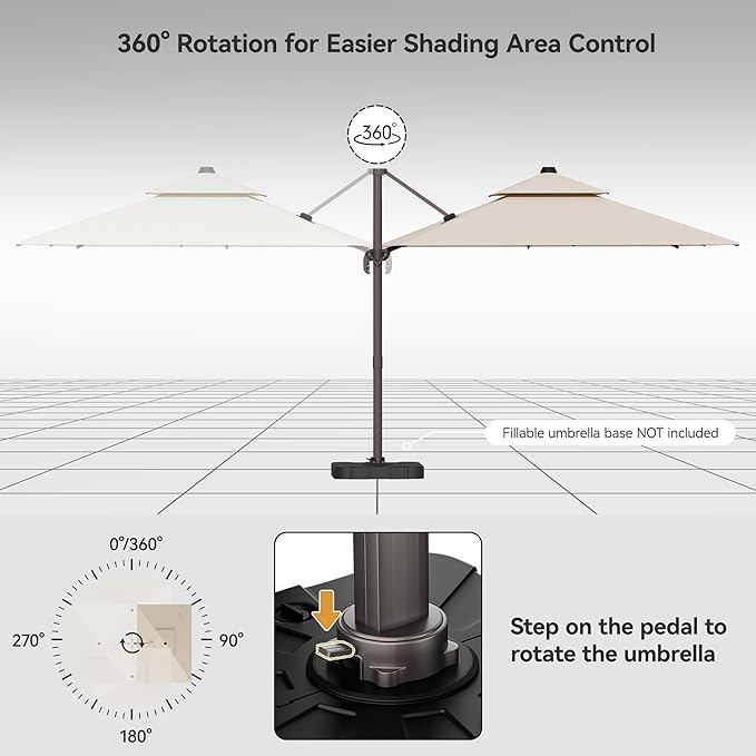 9x12FT Cantilever Patio Umbrella - Image 4