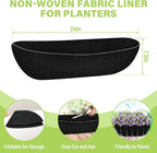 Riare 6 Pack 24 Inch Black Felt Window Box Liners- Fabric Trough Planter Basket - Image 2