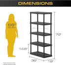 CENTREX CX 5-Tier Heavy Duty Plastic Storage Shelves that Support up to - Image 2