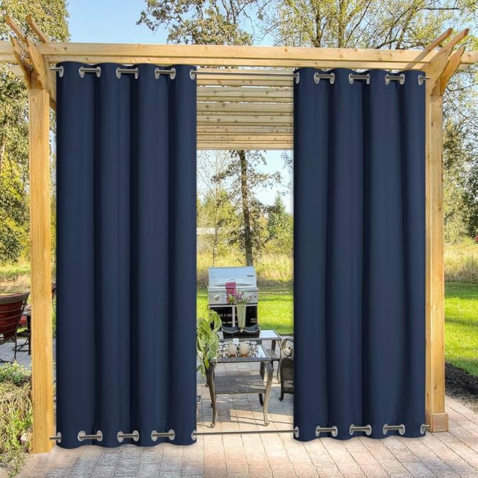 NICETOWN Outdoor Curtain for Patio Waterproof, Rustproof Top and Bottom Grommet by NICETOWN