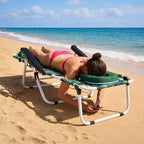 ABORON Tanning Chair with Face Hole, 5-Position Adjustable Reclining Beach - Image 7
