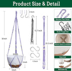 2 Pack Hanging Planters Set, 10 Inch Indoor Outdoor Hanging Plant Pot Basket - Image 3