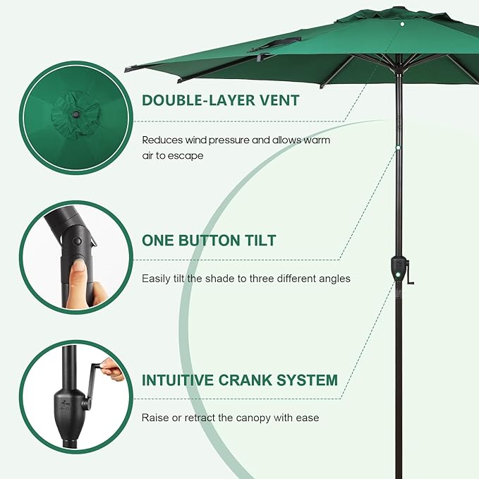 Abba Patio 11FT Lyon Outdoor Patio Umbrella Outdoor Table Umbrella - Image 2