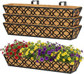 Y&M 30 inch Window Planter Box 4Pcs Iron Window Deck Railing Planter by YM
