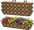 Y&M 30 inch Window Planter Box 4Pcs Iron Window Deck Railing Planter by YM