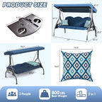 3 Seat Outdoor Porch Patio Swing - Image 7