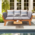 IDZO Amelie Eucalyptus Convertible Outdoor Sofa, 750lbs Capacity Patio Couch - Image 5