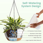 4 Pack 8 Inch Self Watering Hanging Planters - Image 4