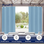 PureFit Outdoor Curtains for Patio Waterproof Weatherproof, UV Resistant - Image 3