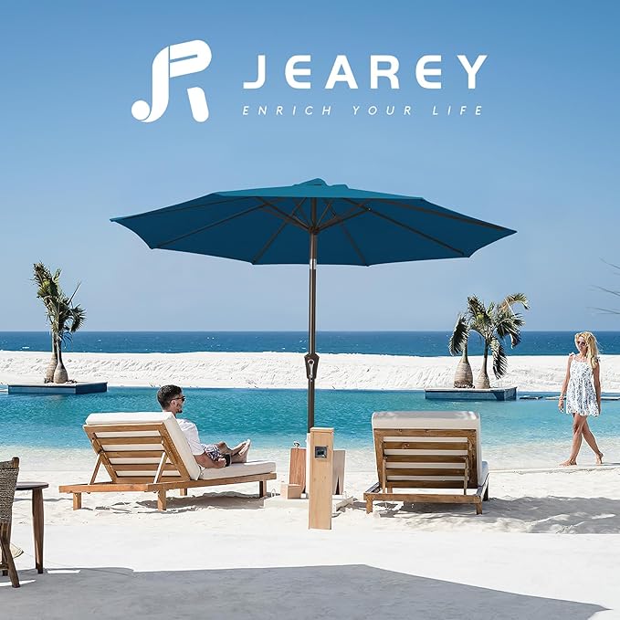 JEAREY 9FT Outdoor Patio Umbrella Outdoor Table Umbrella - Image 6