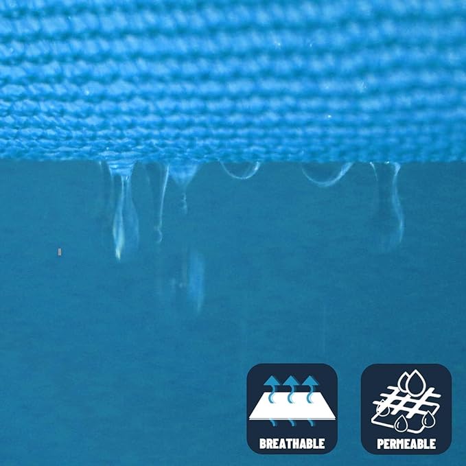 SUNNY GUARD Custom Size 14'x32' Rectangle Turquoise Blue UV Block Sunshade - Image 5