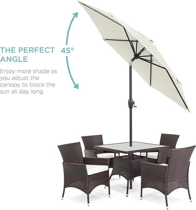 Best Choice Products 7.5ft Heavy-Duty Round Outdoor Market Table Patio Umbrella - Image 2