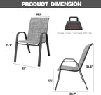 Patio Chairs Set of 8, Stackable Outdoor Dining Chairs - Image 8
