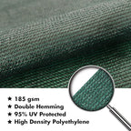 KANAGAWA 14'X15' Dark Green Custom Size Sun Shade Sail Rectangle UV Block - Image 4