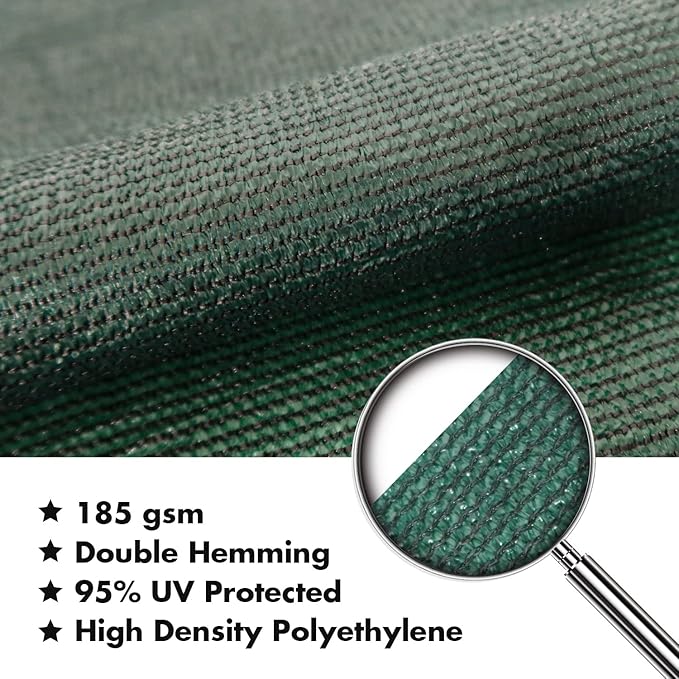 KANAGAWA 12'X18' Dark Green Custom Size Sun Shade Sail Rectangle UV Block - Image 4