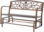 VEVOR Outdoor Bench, 50 inch, Carbon Steel Metal Frame - Image 9