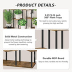 9 Tier Wood Tall Plant Stand Metal Rack Indoor, Planter Shelf Display Rack - Image 5