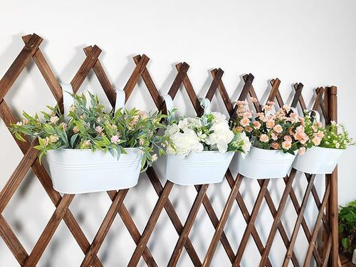 10" Hanging Flower Pots, Railing Planters Fence Pot - Image 2