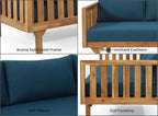 Merax Outdoor 3 Seater Daybed, Acacia Wood Day Bed Couch Sofa - Image 7