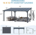 AECOJOY 16' x 12' Gazebo Outdoor Pergola - Image 7