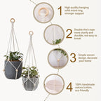 Artilady Hanging Planter for Indoor Plants Macrame Plant Hanger Large Hanging - Image 3