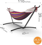 Double Hammock with Heavy-Duty Steel Stand, Easy Assembly, 600lbs Weight - Image 6