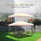 10x10 Canopy Replacement Top Double Tiered Gazebo Cover - Image 6