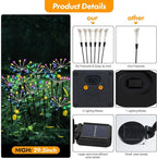 Kwaiffeo 4 Pack Solar-Powered Firework Fairy Lights, Solar Light Outdoor - Image 2