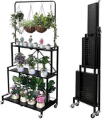 lumizone Foldable 4-Tier Plant Stand Indoor Outdoor Hanging Plant Shelf No by Lumizone