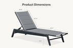 PURPLE LEAF Outdoor Chair Chaise Lounge Sun Lounges Aluminum Poolside - Image 2