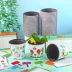 Capoda 48 Sets Garden Flower Pots Crafts Kit DIY Spring Plastic Seedling - Image 4
