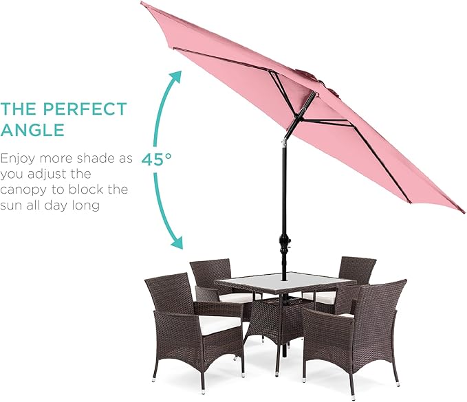 Best Choice Products 10ft Outdoor Table Compatible Steel Polyester Market Patio - Image 2
