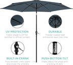 Best Choice Products 10ft Outdoor Table Compatible Steel Polyester Market Patio - Image 5