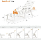 LUE BONA Outdoor Chaise Lounge, HDPS Chaise Lounger, 5 Positions Adjustable - Image 2
