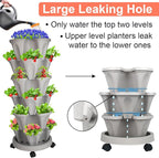 GameXcel Vertical Planter 6 Tier Stackable Planters Garden Planters Strawberry - Image 3