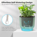 T4U 7 Inch Self Watering Pots for Indoor Plants, 4 Pack Plant Pots, Self - Image 3