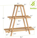 BMOSU Plant Stand Bamboo for Indoor Outdoor Tiered Plant Shelf 8 Potted Flower - Image 7