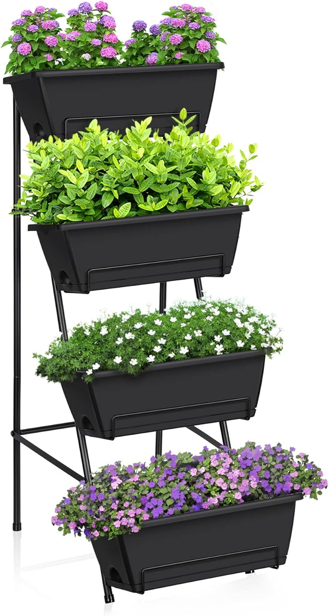 OYEAL Raised Garden Bed 4 Tier Vertical Garden Planters Indoor Outdoor Raised by OYEAL