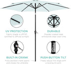 Best Choice Products 10ft Outdoor Table Compatible Steel Polyester Market Patio - Image 5