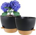 8 inch Self Watering Pots, 2 Pack Plastic Planters by WSMKSZ