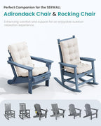 SERWALL HDPE Outdoor Rocking Chair Cushion Set of 4, Memory Foam Cushion Beige - Image 7