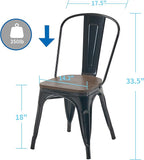 Nazhura Metal Dining Chair Farmhouse Tolix Style - Image 3