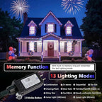 4th of July Decorations Red White and Blue Lights, 200 LED 66FT String Light - Image 3