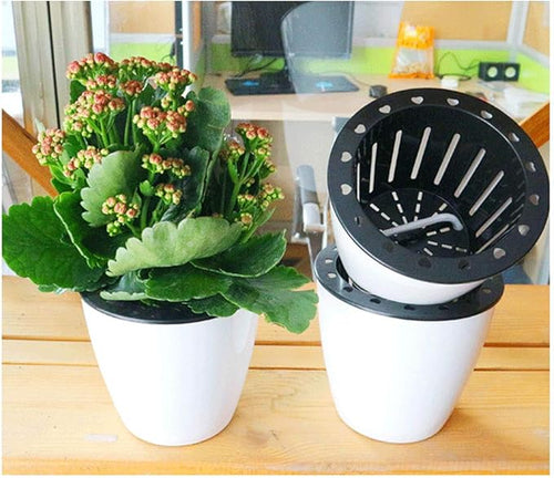 5.2“ Self Watering Planter White Flower Pot, Mini Plant Pot, African Violets - Image 2