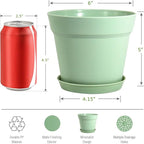 WOUSIWER 16 Pack 6 inch Plastic Planters, Plastic Indoor Planter Flower Pots - Image 2