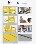 KINGYES Outdoor Rocking Chair Set of 2, High Density Polyethylene Patio Rocking - Image 5
